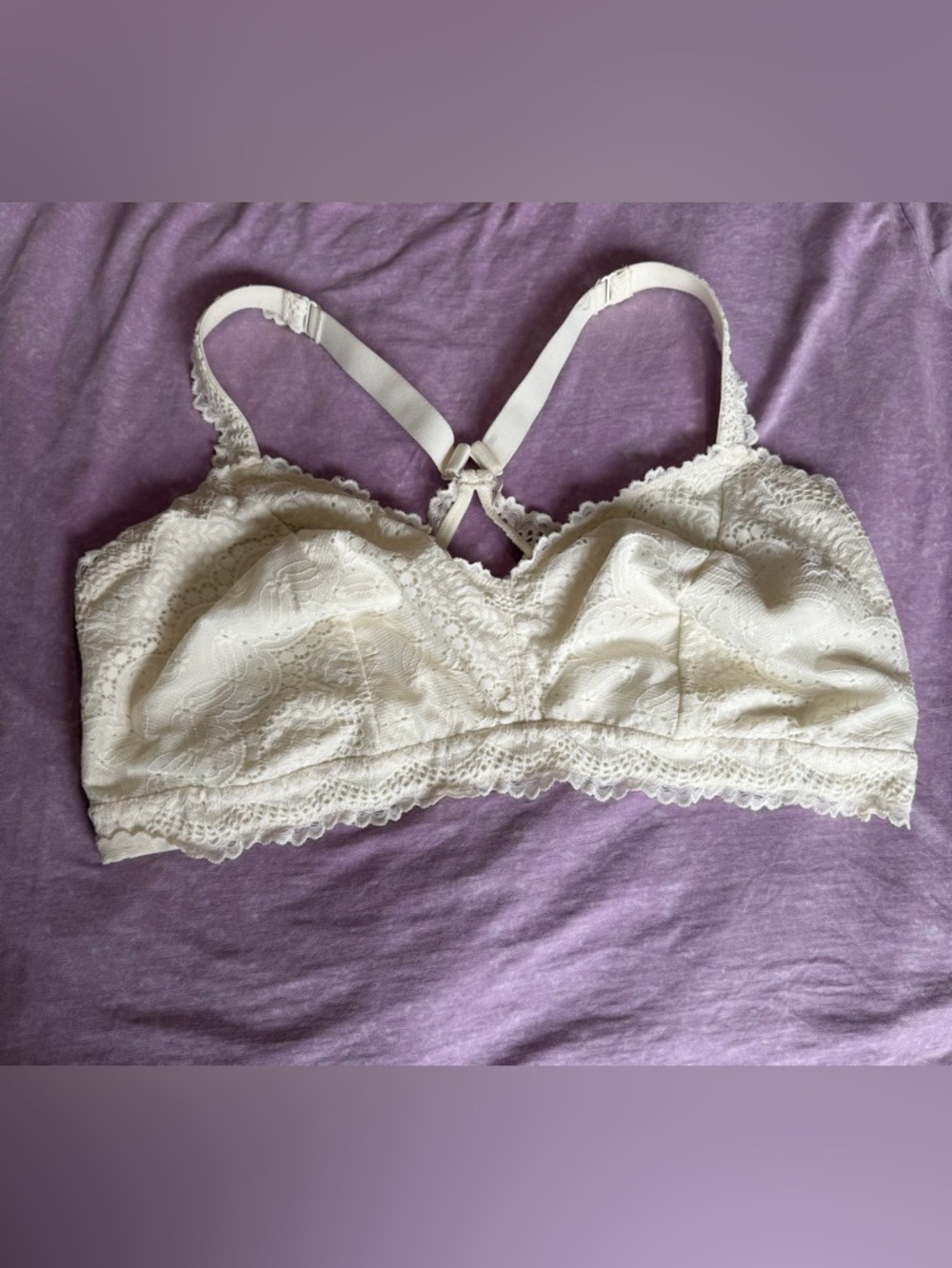 Auden Lace Bralette in Ivory Cream with Scallop Trim